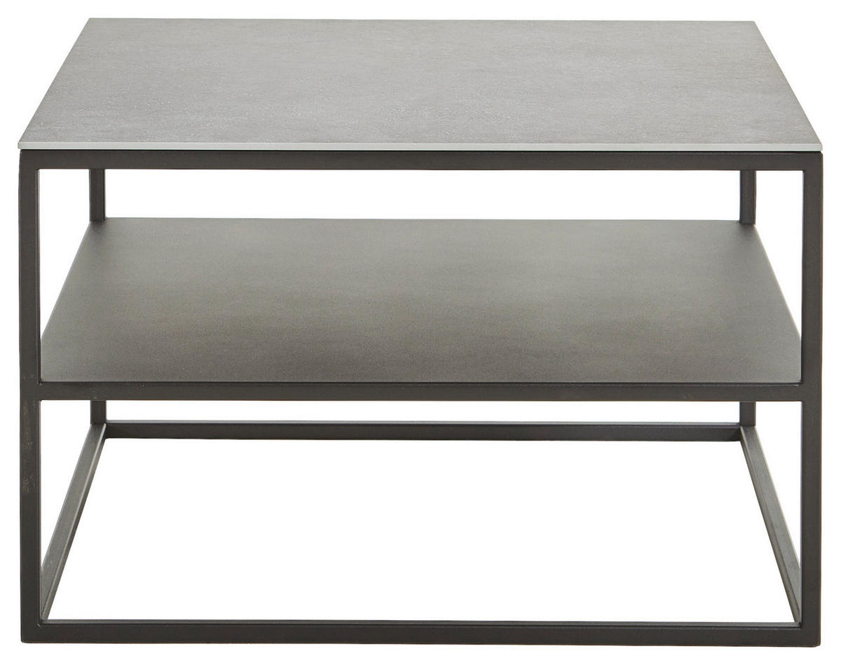 COUCHTISCH in Keramik 65/65/41,5 cm  - Schwarz/Grau, Design, Keramik/Metall (65/65/41,5cm) - Johann Jakob