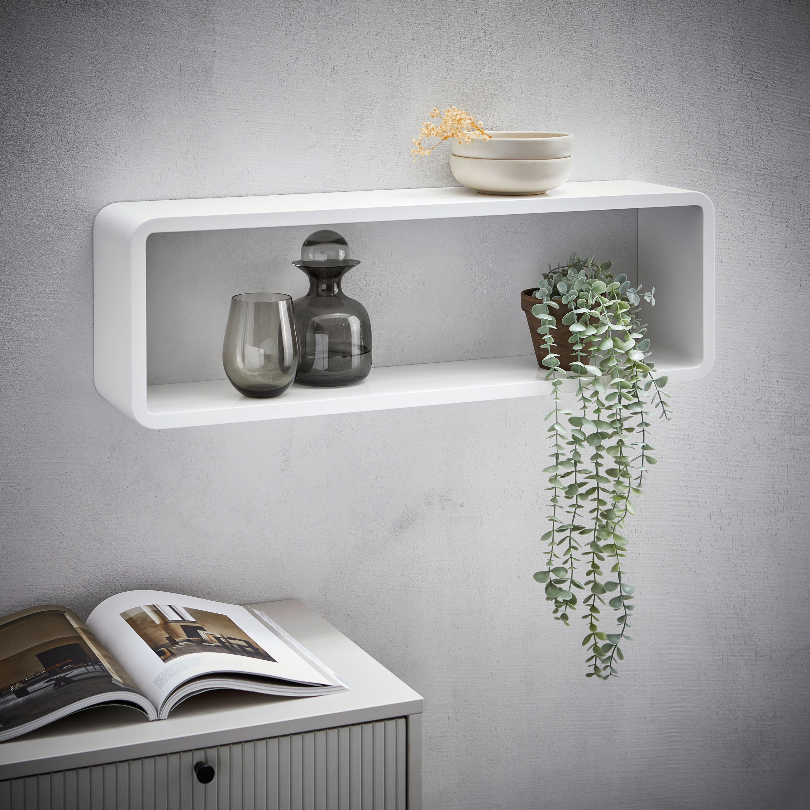 WANDBOARD in 80/17/25 cm Weiss  - Weiss, Basics, Holzwerkstoff (80/17/25cm) - Xora
