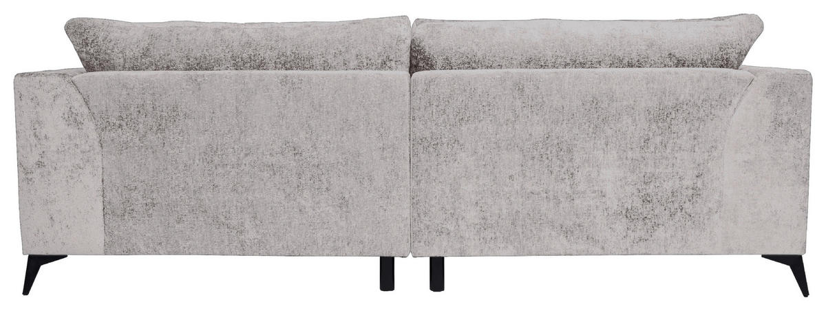 BIGSOFA  in Chenille Ecru  - Ecru/Altrosa, Design, Textil/Metall (250/90/120cm) - home24