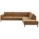 ECKSOFA Senfgelb Chenille  - Senfgelb/Schwarz, Design, Textil/Metall (303/254cm) - Dieter Knoll