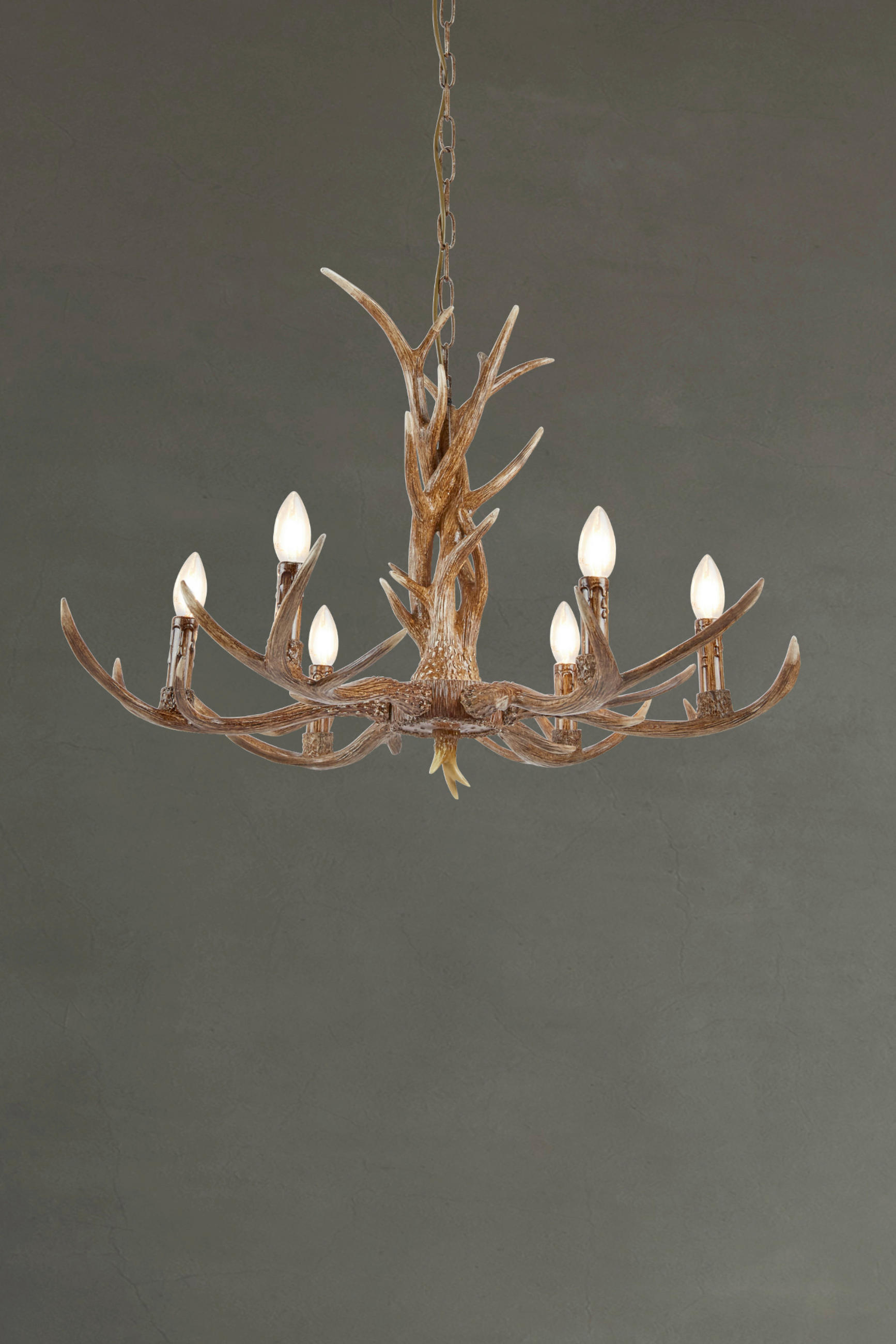 KRONLEUCHTER 80/120 cm   - Braun, Trend, Kunststoff/Metall (80/120cm) - Searchlight