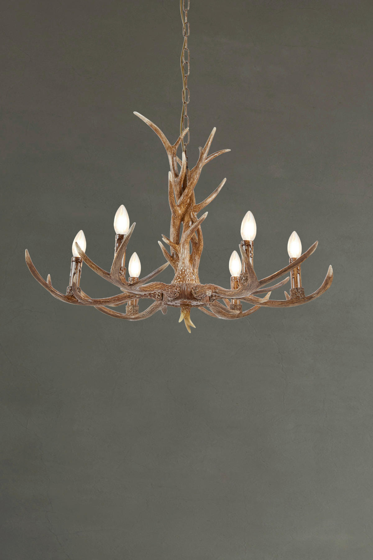 KRONLEUCHTER 80/120 cm   - Braun, Trend, Kunststoff/Metall (80/120cm) - Searchlight