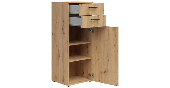 KOMMODE 45/115/40 cm in Eiche Artisan - Anthrazit/Schwarz, MODERN, Holzwerkstoff/Kunststoff (45/115/40cm) - Carryhome