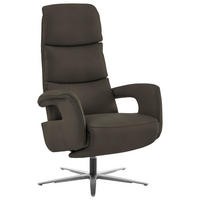RELAXSESSEL in Leder Graubraun  - Edelstahlfarben/Graubraun, Design, Leder/Metall (76/119/86cm) - Dieter Knoll