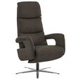 RELAXSESSEL in Leder Graubraun  - Edelstahlfarben/Graubraun, Design, Leder/Metall (76/119/86cm) - Dieter Knoll