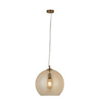 FÜGGŐLÁMPA 35/35/120 cm  - krómszínű/borostyánszínű, Design, üveg/fém (35/35/120cm)