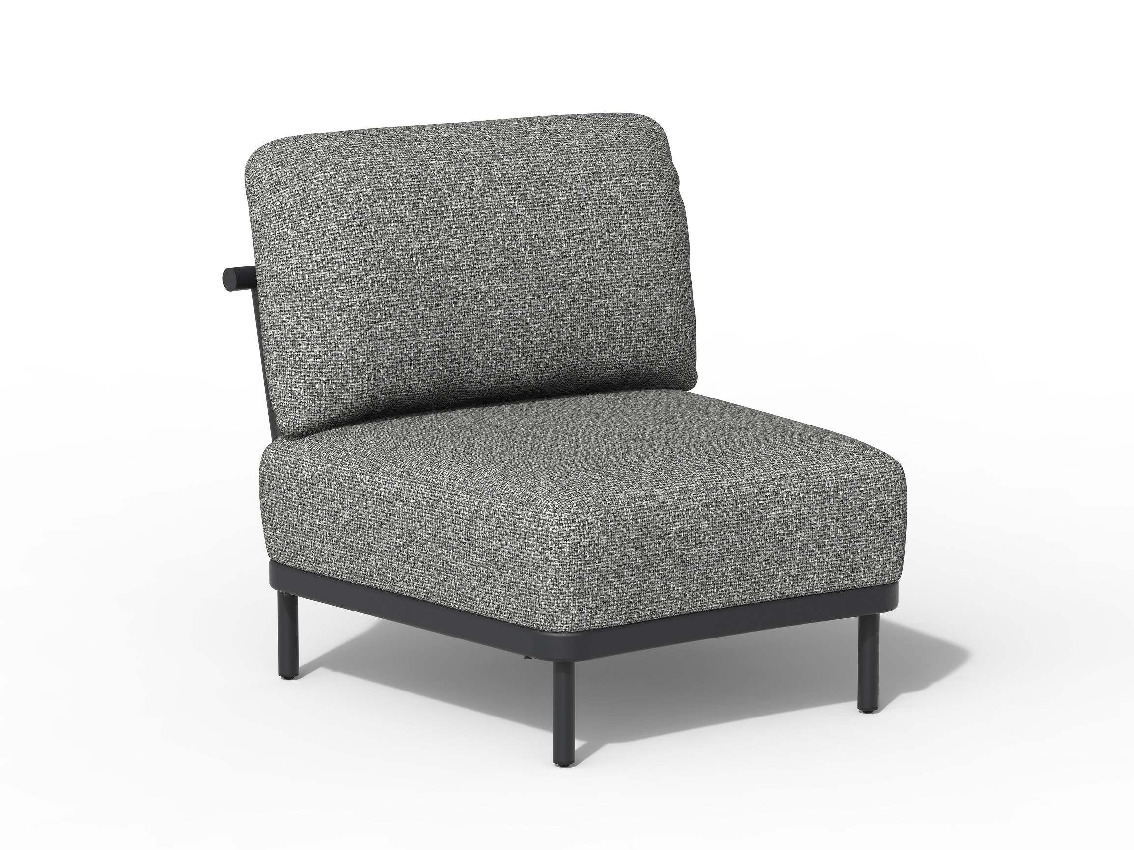 LOUNGEMITTELTEIL  - Anthrazit/Grau, Basics, Textil/Metall (87/90/72cm) - Tierra Outdoor