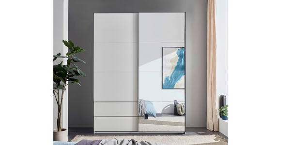 SCHWEBETÜRENSCHRANK 170/225,5/60 cm 2-türig Schwarz, Weiß  - Schwarz/Weiß, KONVENTIONELL, Glas/Holzwerkstoff (170/225,5/60cm) - Xora