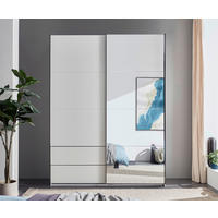 SCHWEBETÜRENSCHRANK 170/225,5/60 cm 2-türig Weiß, Schwarz  - Schwarz/Weiß, KONVENTIONELL, Glas/Holzwerkstoff (170/225,5/60cm) - Xora