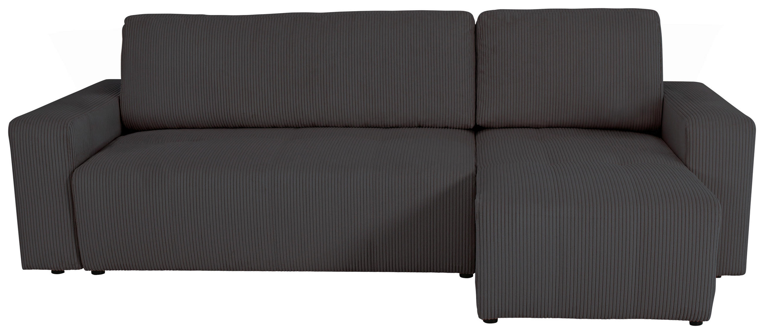 ECKSCHLAFSOFA  mit Cord Schieferfarben  - Schieferfarben/Schwarz, KONVENTIONELL, Textil (248/146cm) - Xora