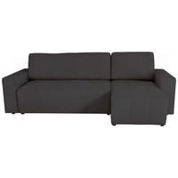 ECKSCHLAFSOFA  mit Cord Schieferfarben  - Schieferfarben/Schwarz, KONVENTIONELL, Textil (248/146cm) - Xora