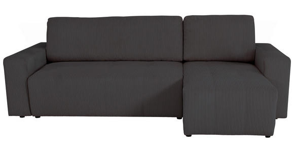 ECKSCHLAFSOFA  mit Cord Schieferfarben  - Schieferfarben/Schwarz, KONVENTIONELL, Textil (248/146cm) - Xora