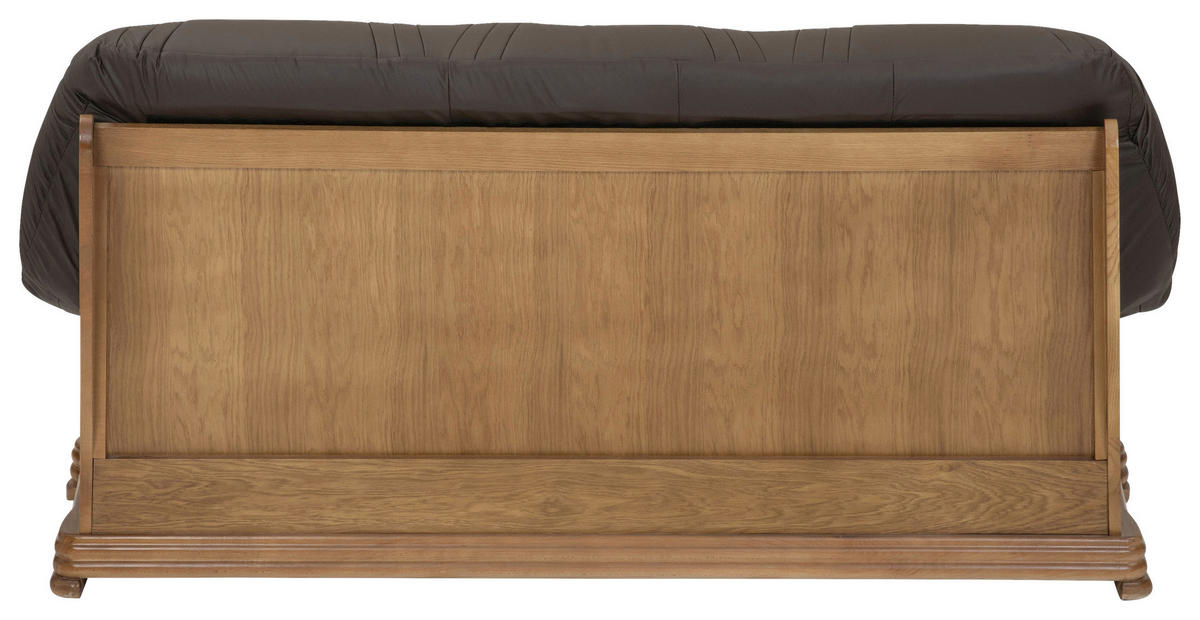 3-SITZER-SOFA in Echtleder Braun  - Eichefarben/Braun, Konventionell, Leder/Holz (195/95/94cm) - Max Winzer
