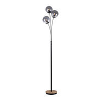 STEHLEUCHTE 35/30/185 cm    - Schwarz, Natur, Glas/Holz (35/30/185cm)