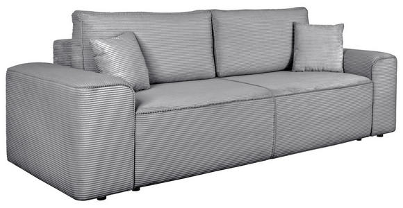 SCHLAFSOFA  mit Rücken echt, Armteil links, Armteil rechts Cord Grau  - Schwarz/Grau, Design, Kunststoff/Textil (261/95/108cm) - Xora
