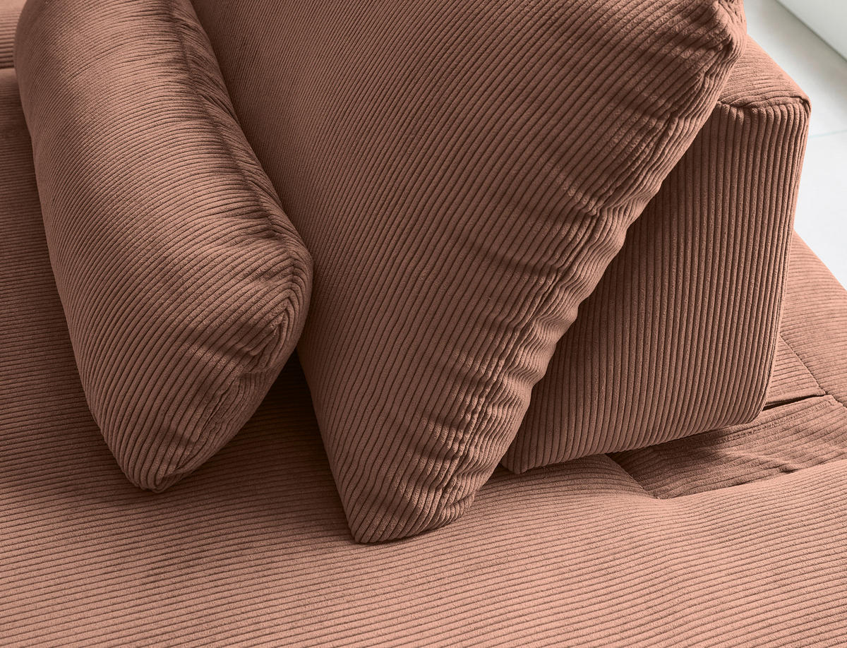 ECKSOFA Niels Andersson Rostfarben Feincord  - Rostfarben/Schwarz, Design, Kunststoff/Textil (316/242cm) - Niels Andersson