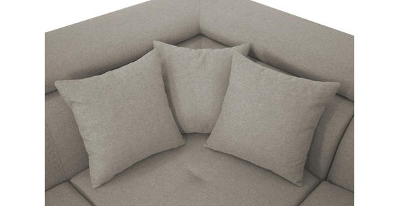 ECKSOFA inkl. Funktionen Ecru Webstoff - Ecru/Silberfarben, Design, Textil/Metall (226/257cm) - Xora