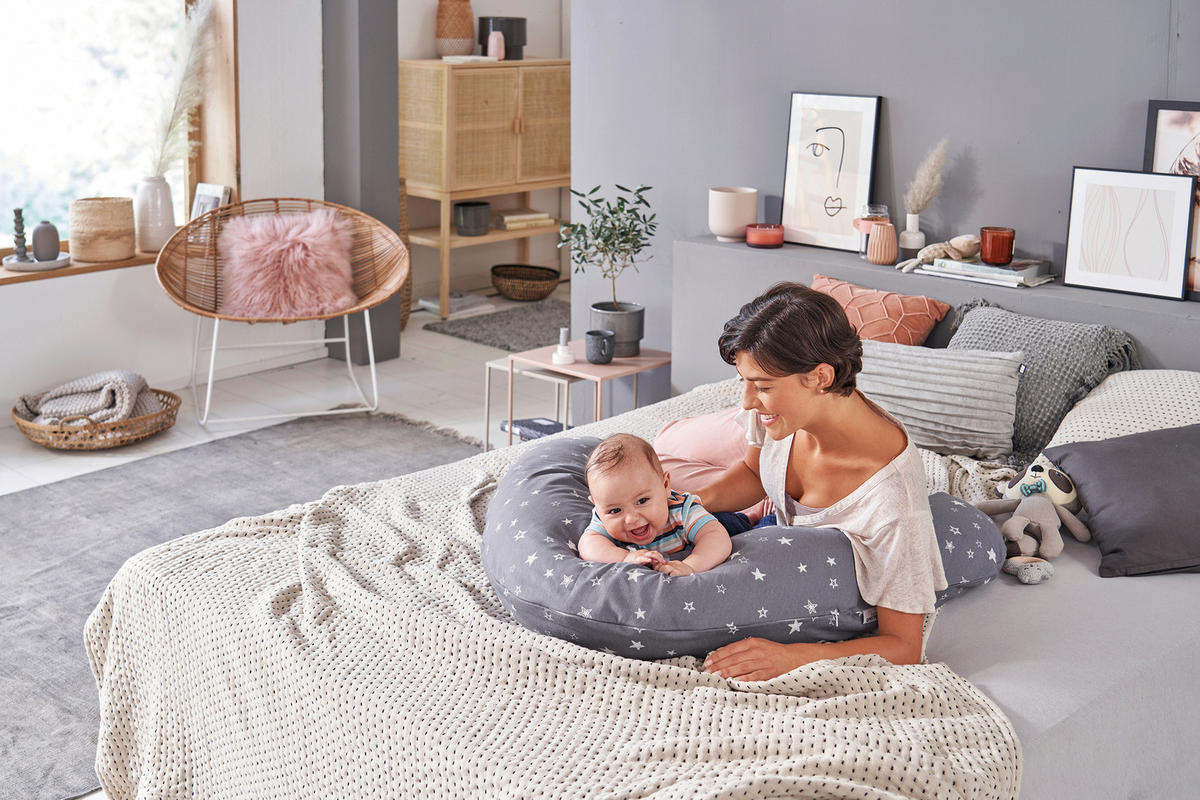 JASTUK ZA DOJENJE  190 cm     - siva/zelena, Basics, tekstil (190cm) - Trendline