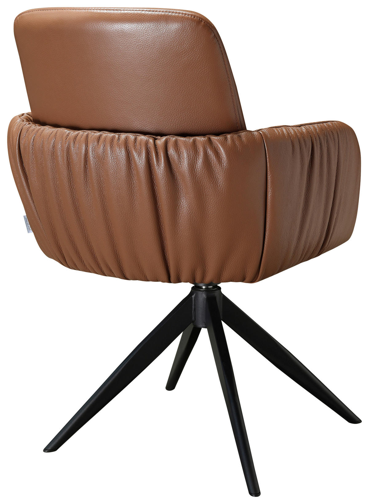 ARMLEHNSTUHL  in Eisen Echtleder pigmentiert  - Cognac/Schwarz, Design, Leder/Metall (59/85/62cm) - Moderano