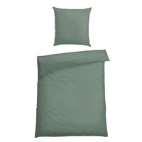 BETTWÄSCHE 2-teilig ELLA Satin 135/200 cm  - Dunkelgrün, Basics, Textil (135/200cm)