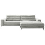 ECKSOFA Badia in Cord Hellgrau  296/207 cm  - Hellgrau/Schwarz, Design, Textil/Metall (296/207cm) - Dieter Knoll
