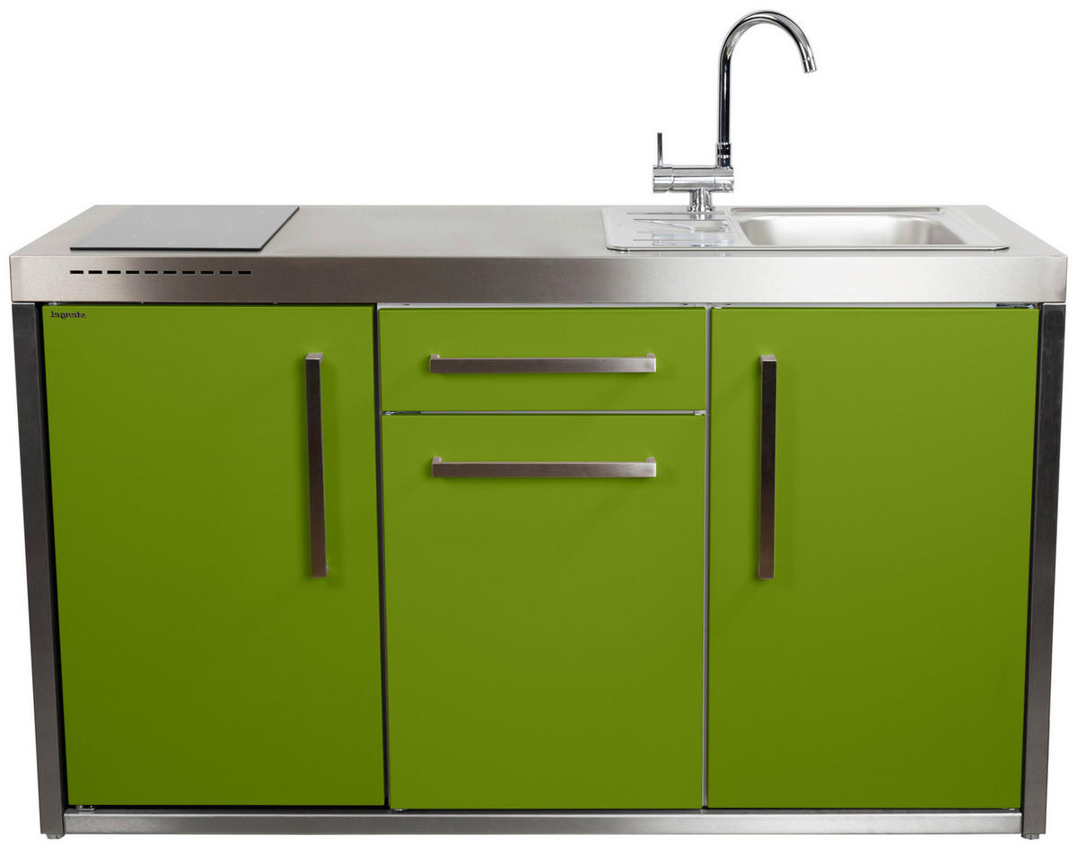 OUTDOORKÜCHE - Edelstahlfarben/Grün, Basics, Metall (157/98/62cm)