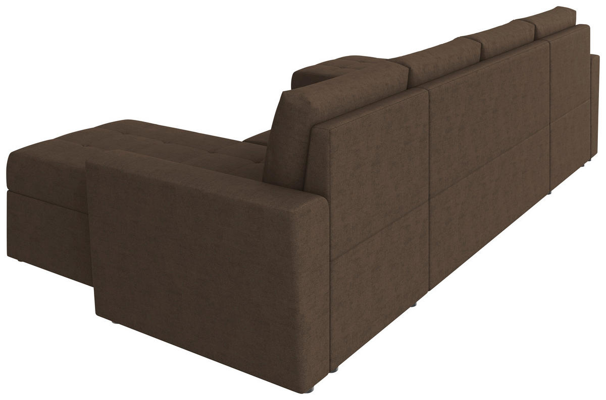 WOHNLANDSCHAFT TERMOLI Braun Jacquard  - Schwarz/Braun, Design, Kunststoff/Textil (155/296/155cm) - MID.YOU