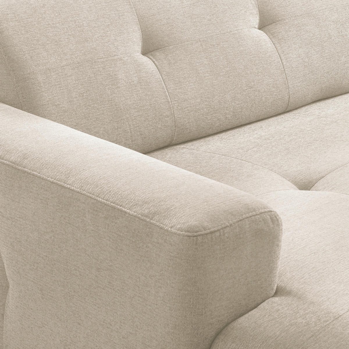 ECKSOFA AUSTIN Beige Flachgewebe Sitztiefenverstellung  - Beige/Schwarz, Design, Kunststoff/Textil (169/286cm) - Livetastic
