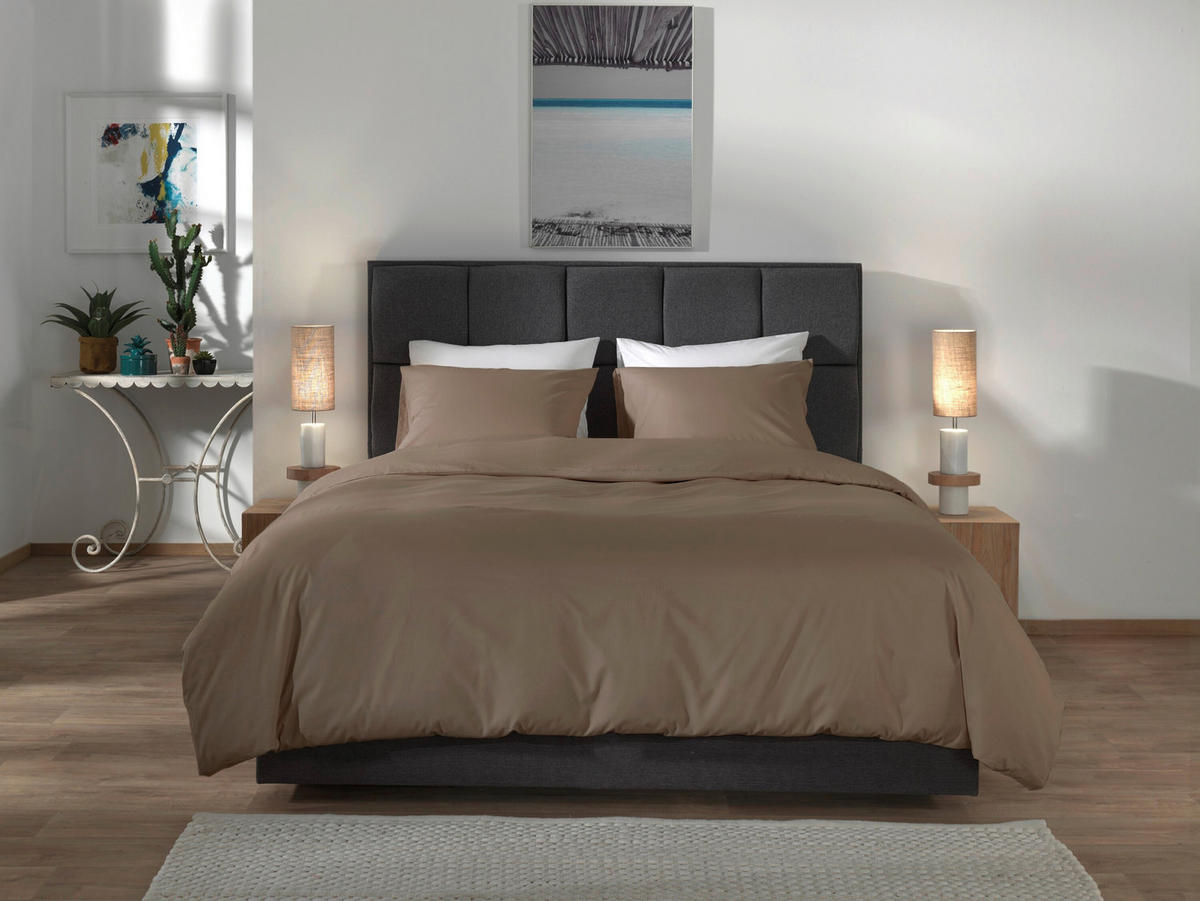 BETTWÄSCHE 2-teilig Suite-Casablanca Renforcé 135/200 cm  - Taupe, Basics, Textil (135/200cm)