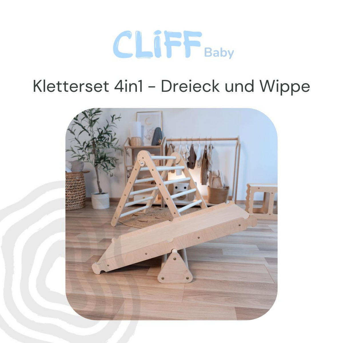 KLETTERDREIECK  - Birkefarben, Basics, Holz (68/53,5/69cm) - CLIFF