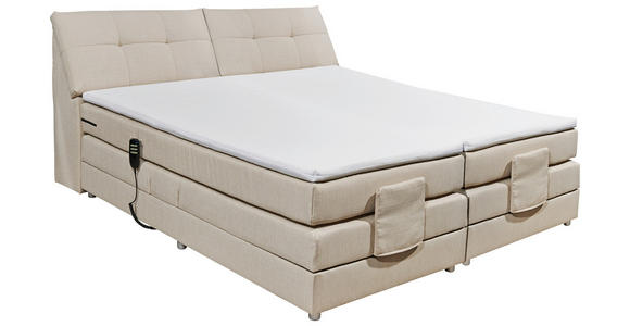 BOXSPRINGBETT 180/200 cm  in Creme  - Silberfarben/Creme, Design, Kunststoff/Textil (180/200cm) - Esposa