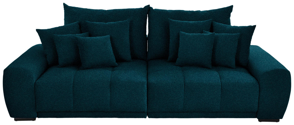BIGSOFA Samt Dunkelblau  - Schwarz/Dunkelblau, KONVENTIONELL, Holz/Textil (280/67/120cm) - Carryhome