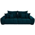 BIGSOFA Samt Dunkelblau  - Schwarz/Dunkelblau, KONVENTIONELL, Holz/Textil (280/67/120cm) - Carryhome