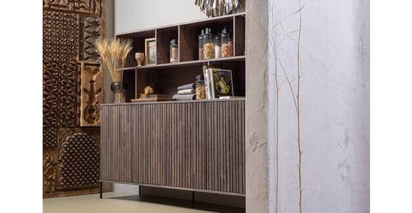BUFFET Schwarz, Dunkelbraun  200/150/44 cm  - Dunkelbraun/Schwarz, Design, Holz/Holzwerkstoff (200/150/44cm) - Ambia Home