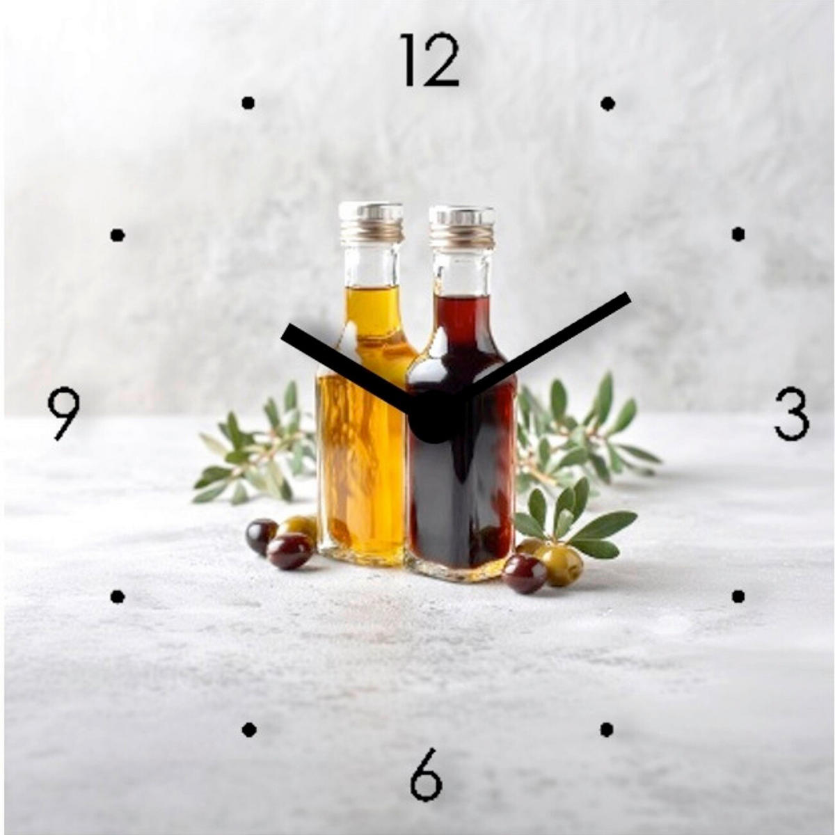 WANDUHR Oil And Vinegar Clock I Multicolor 20/20/3 cm  - Multicolor, Basics, Metall (20/20/3cm) - Euroart