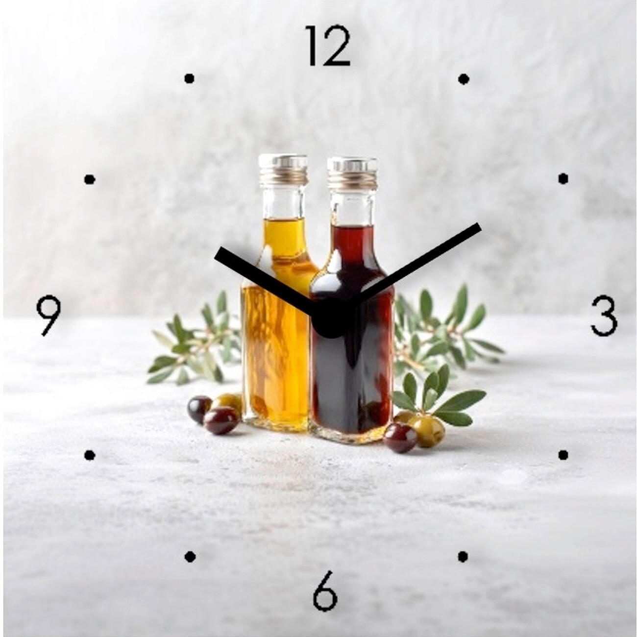 Euroart Wanduhr Oil And Vinegar Clock I Mehrfarbig 20x20x3 cm