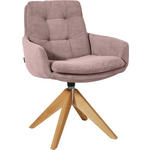 ARMLEHNSTUHL  in Cord  - Eichefarben/Altrosa, Design, Holz/Textil (63/90/69cm) - Johann Jakob