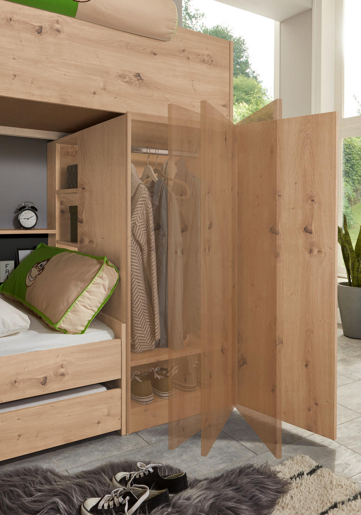 ETAGENBETT 90/200 cm Eiche Artisan  - Eiche Artisan, Design, Holzwerkstoff (90/200cm) - Xora