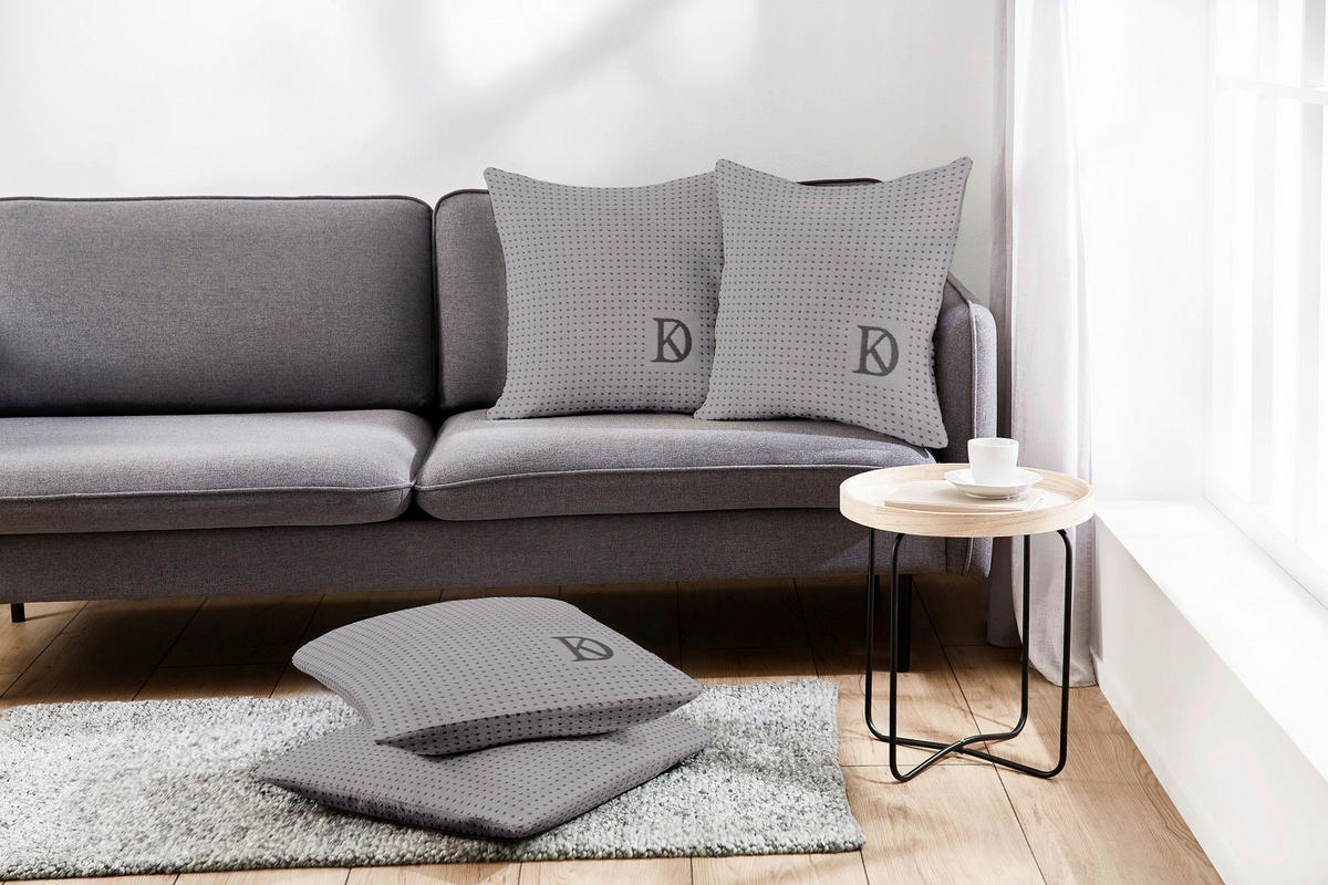 PÁRNAHUZAT 50/50 cm  - fehér/szürke, Basics, textil (50/50cm) - Dieter Knoll