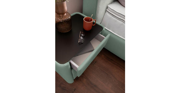 BOXSPRINGBETT 180/200 cm  in Hellgrau, Salbeigrün  - Salbeigrün/Hellgrau, Design, Textil/Metall (180/200cm) - Johann Jakob