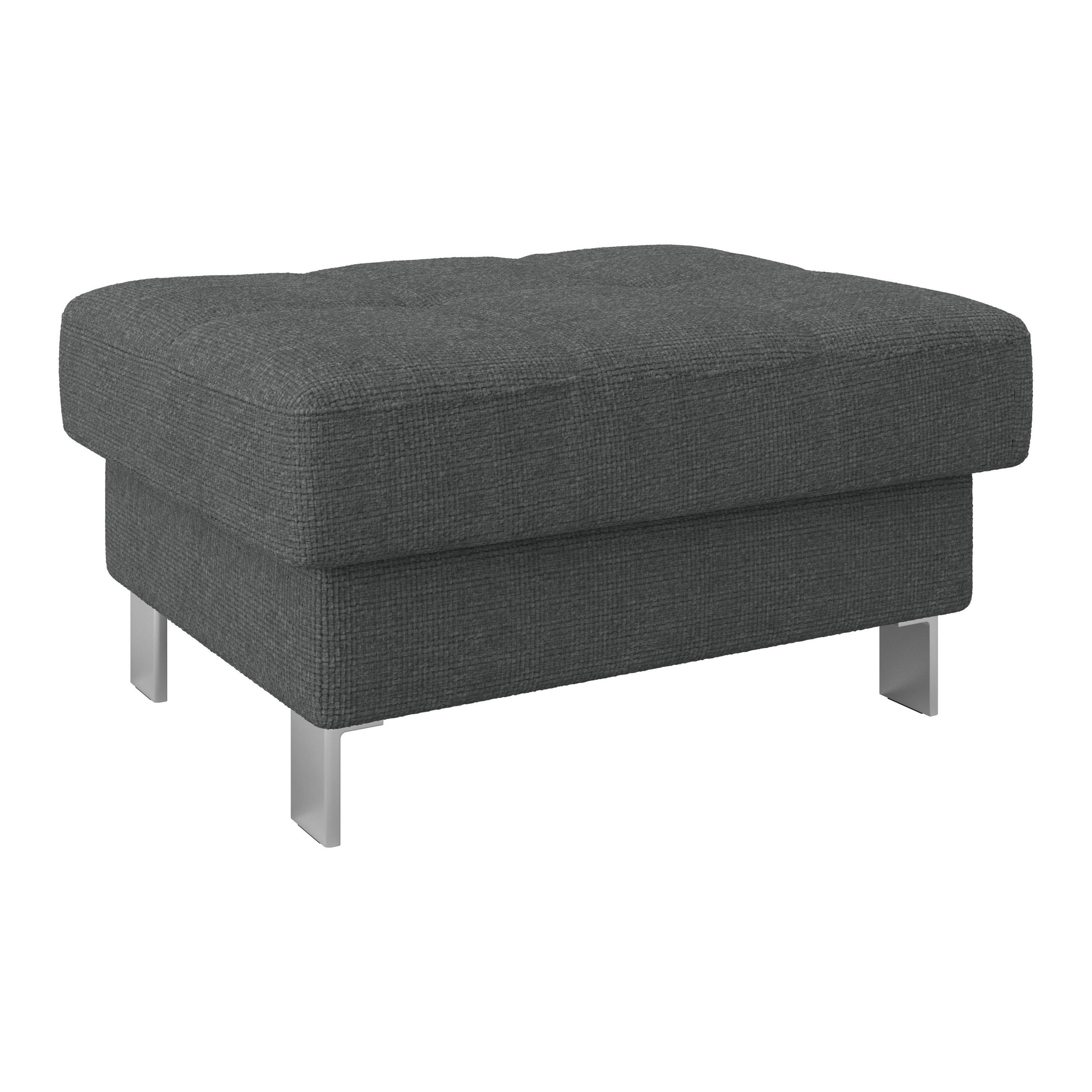 HOCKER Drell Anthrazit  - Anthrazit, MODERN, Textil/Metall (90/44/73cm) - MID.YOU