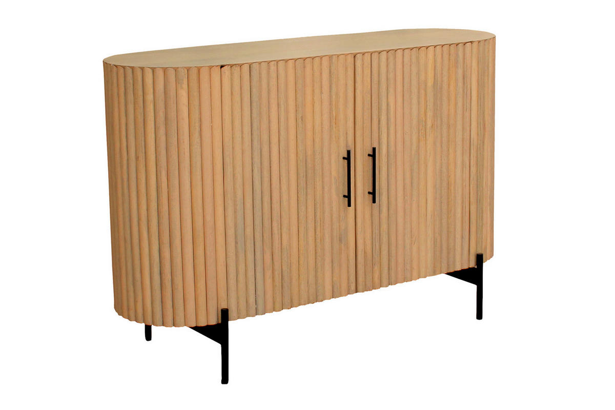 KOMMODE , 120/80/40 cm,  - Schwarz/Naturfarben, Design, Holz/Metall (120/80/40cm) - MID.YOU