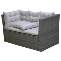 GARTENBANK 160/80/85 cm  in Grau, Beige  - Beige/Schwarz, MODERN, Kunststoff/Textil (160/80/85cm) - Ambia Garden