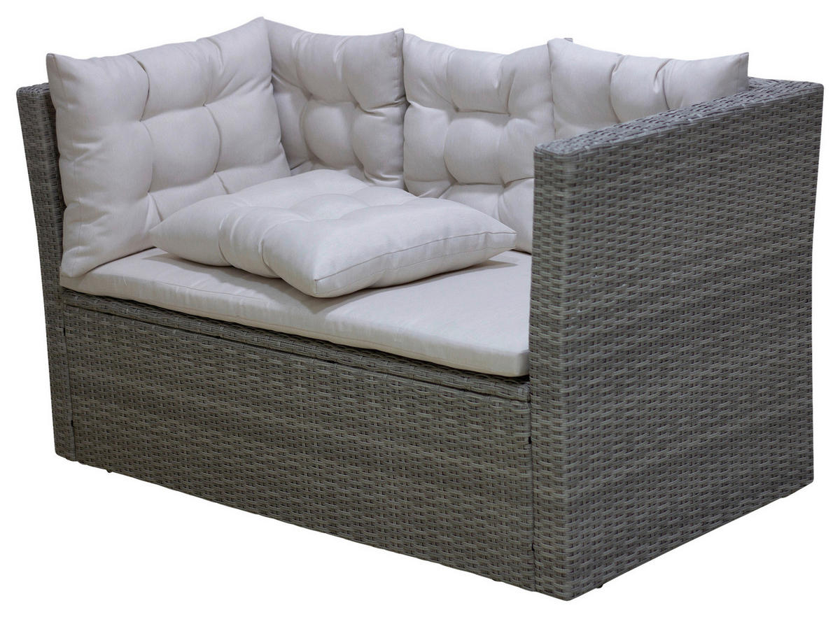 GARTENBANK 160/80/85 cm  in Grau, Beige  - Beige/Schwarz, MODERN, Kunststoff/Textil (160/80/85cm) - Ambia Garden