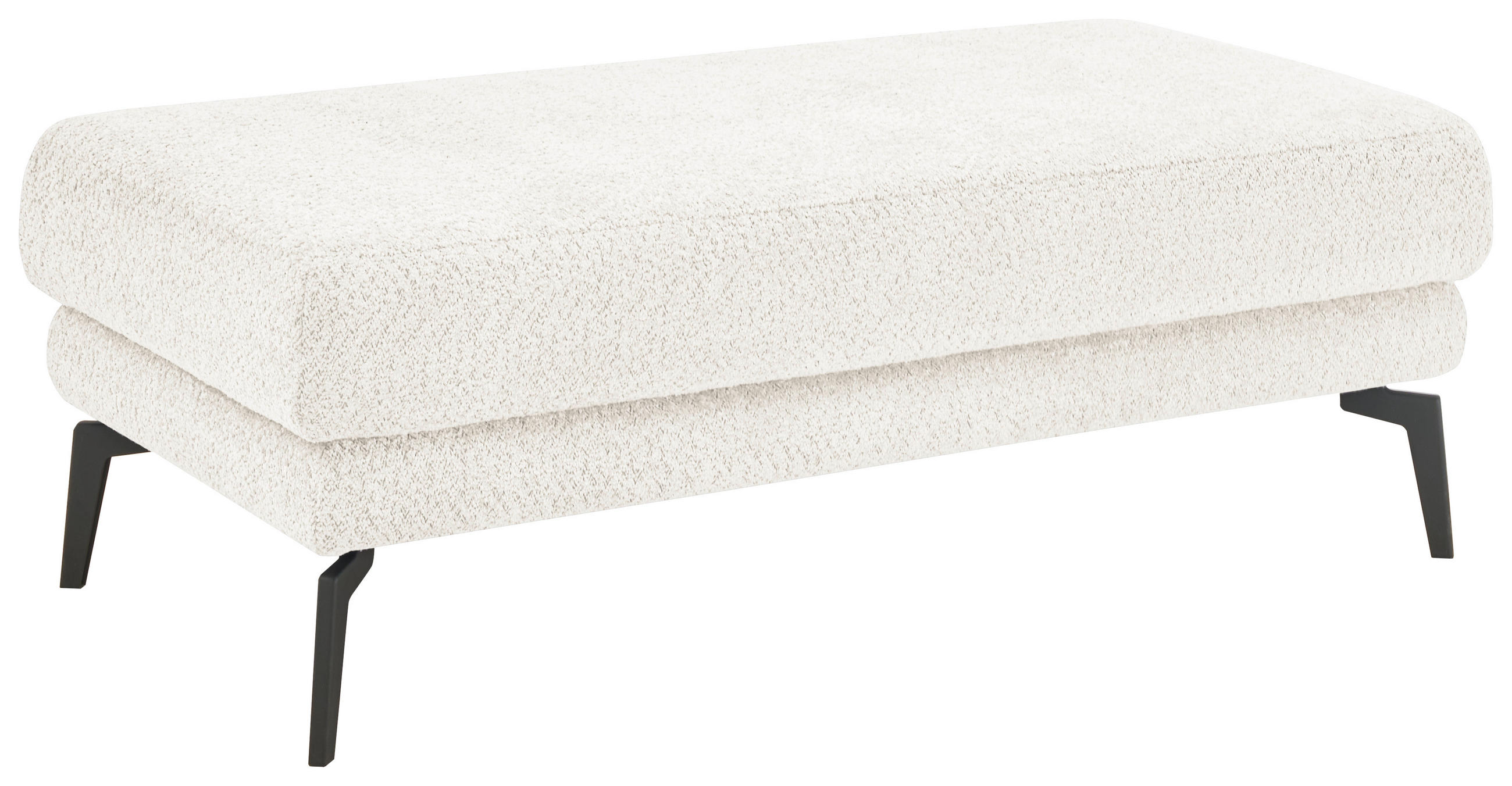 HOCKER Chenille Weiß  - Schwarz/Weiß, KONVENTIONELL, Textil/Metall (130/44/68cm) - SetOne by Musterring