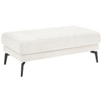 HOCKER Chenille Weiß  - Schwarz/Weiß, KONVENTIONELL, Textil/Metall (130/44/68cm) - SetOne by Musterring