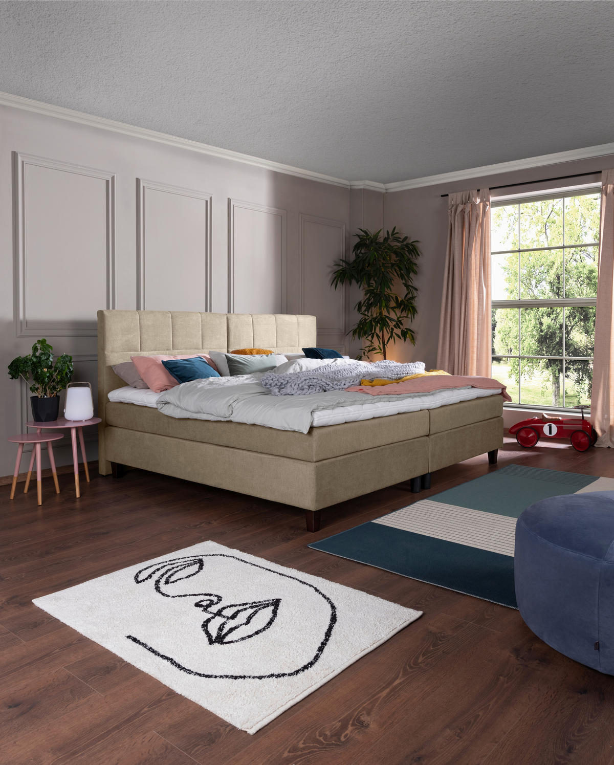 BOXSPRING-ÁGY 240/200 cm  taupe  - wenige/taupe, Basics, textil/fa (240/200cm) - Esposa