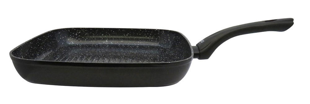 GRILLPFANNE Pure Belugo Greblon®-Antihaftbeschichtung  - Basics, Metall (28,8/47cm) - ELO