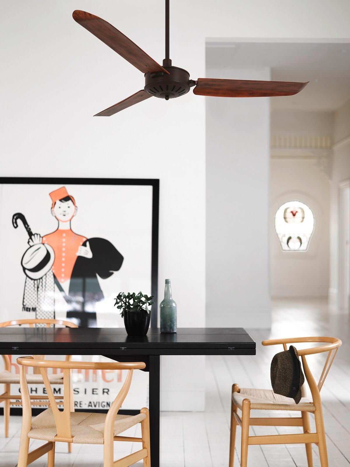 Thumbnail - P & B Deckenventilator, Metall, 35 cm, Sommerbetrieb, Winterbetrieb, Wandschalter, geräuscharm, einfache Installation, L...