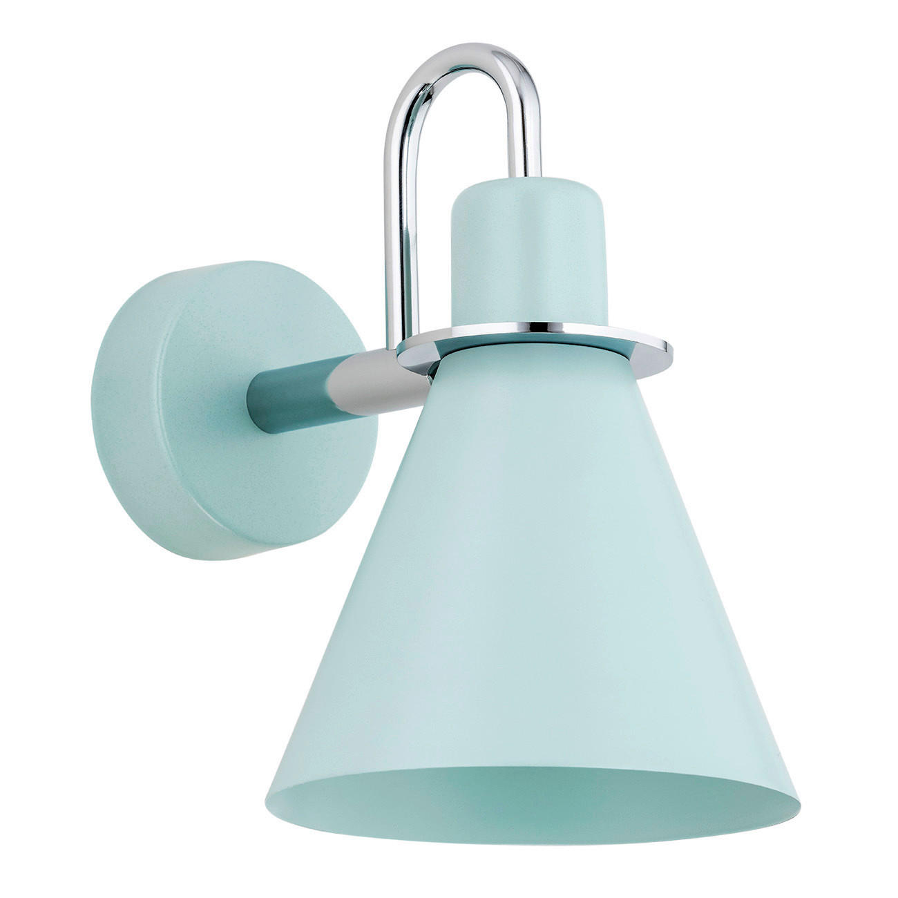 WANDLEUCHTE Argon Beverly 22/22/14,5 cm   - Chromfarben/Hellblau, Basics, Metall (22/22/14,5cm)